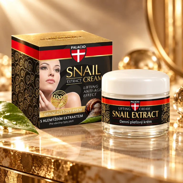 PALACIO Snail Extract PAL0866 — крем и кутия на златист фон